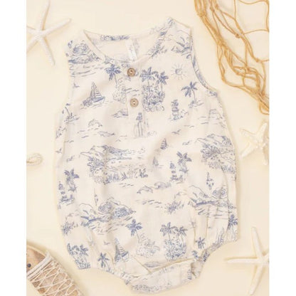 Beau Romper Ocean Toile
