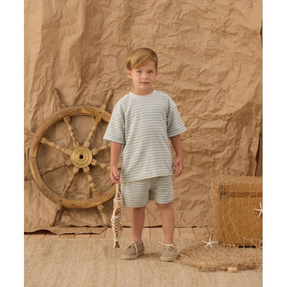 Terry Relaxed Tee Seafoam Stripe