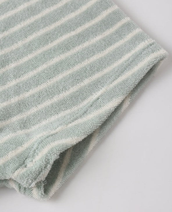 Gio Romper Seafoam Terry Stripe
