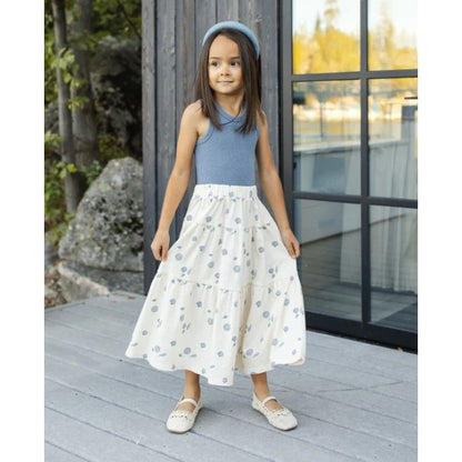 Tiered Midi Skirt Seashells