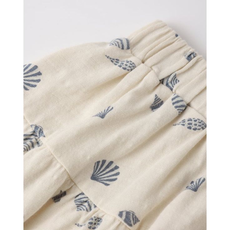 Tiered Midi Skirt Seashells