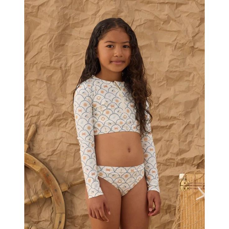 Crop Rashguard Set Nautical