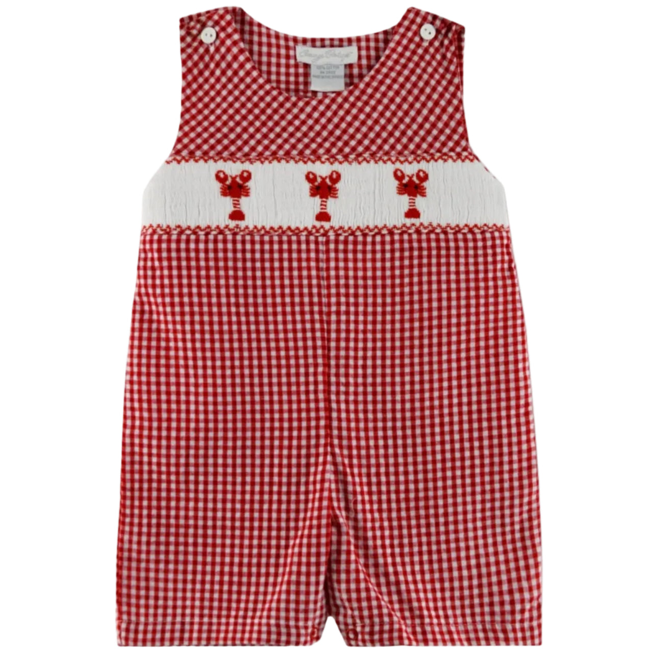 Lobster Seersucker Boy Romper Red
