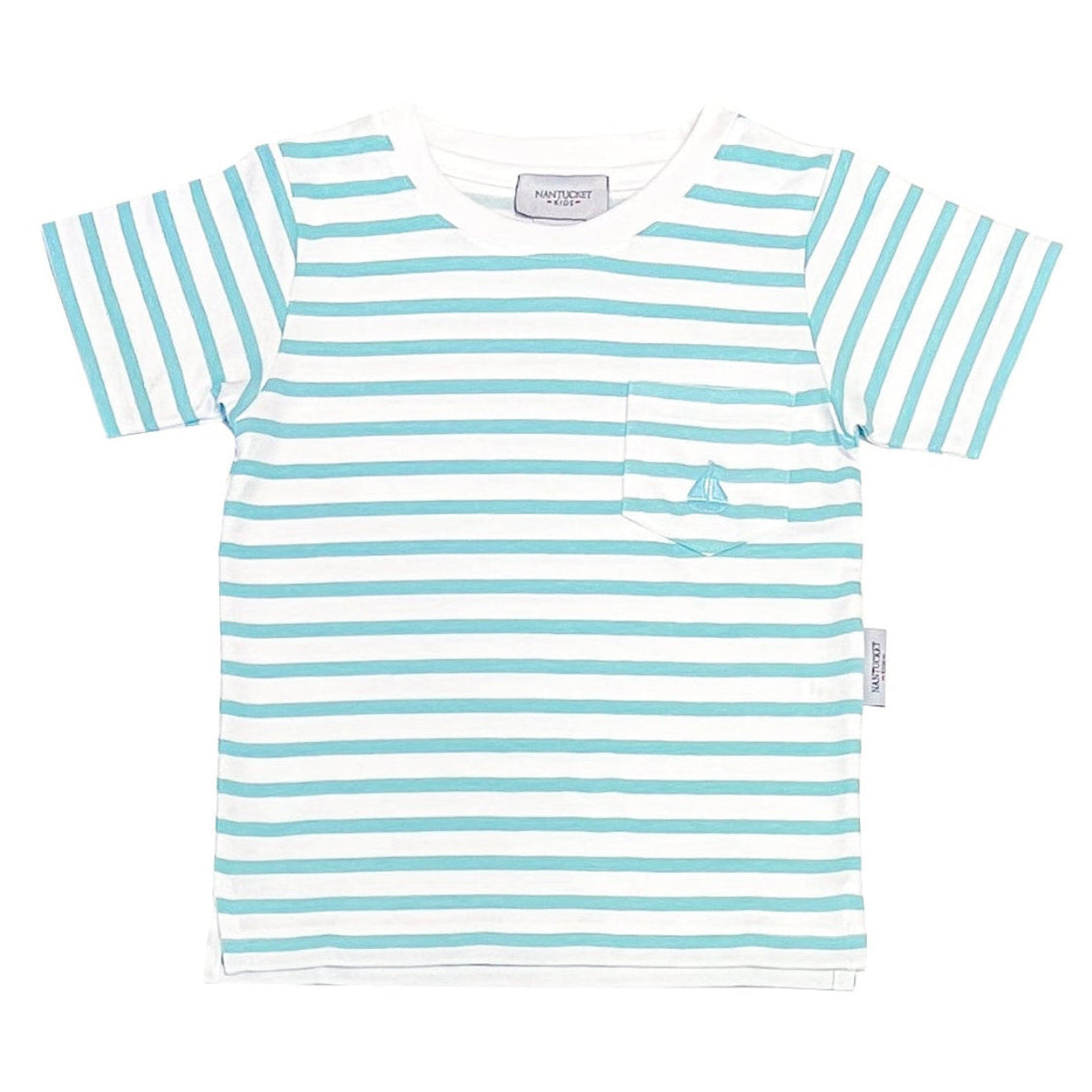 Tisbury Tee-Lagoon/White Stripe