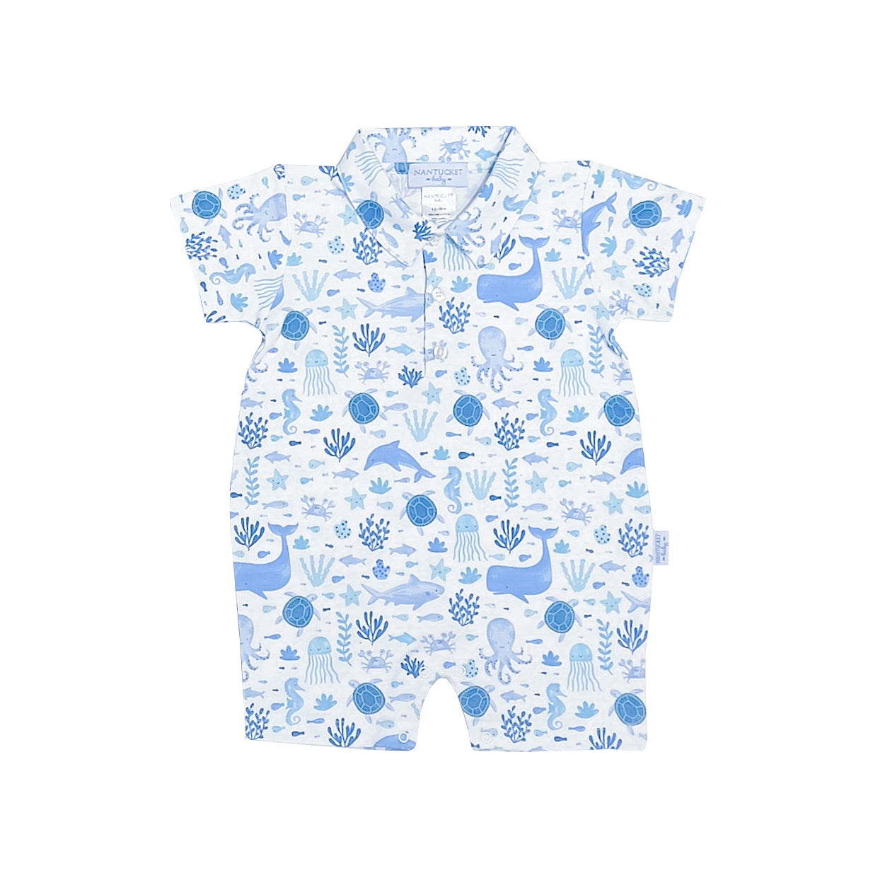 Portside Polo Romper-Under The Sea