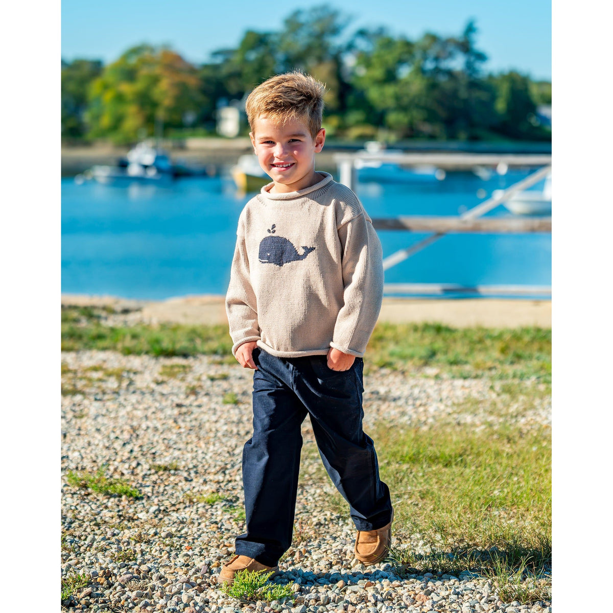 Whale Watch Roll Neck Oyster Grey