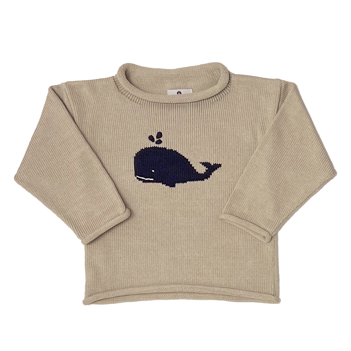 Whale Watch Roll Neck Oyster Grey