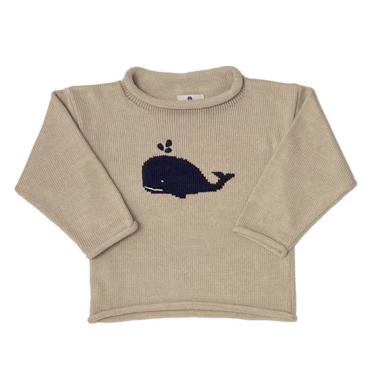 Whale Watch Roll Neck Oyster Grey