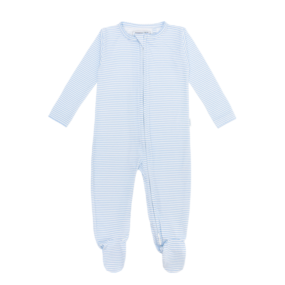 Powder Blue Stripe Footie|12771