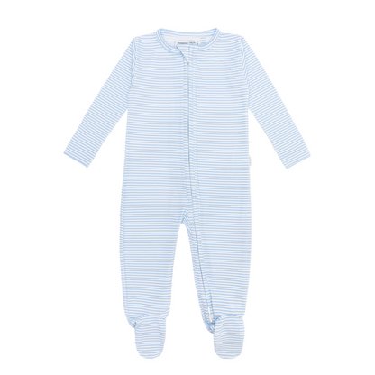 Powder Blue Stripe Footie|12771