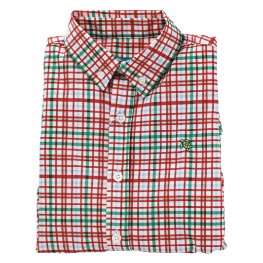 Performance Roscoe Button Down Shirt- Jingle Plaid|2855