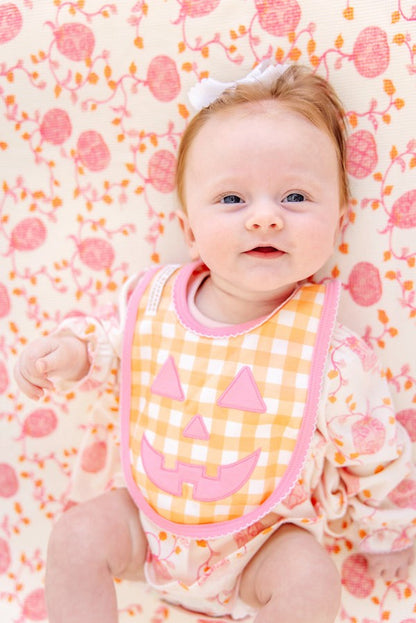 Burp Me Bib Seashore Sherbet Gingham & Hamptons Hot Pink|12971