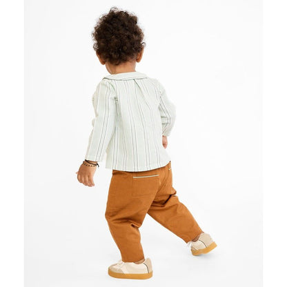 Jefferson Baby Shirt, Sage Chevron Stripe|9232