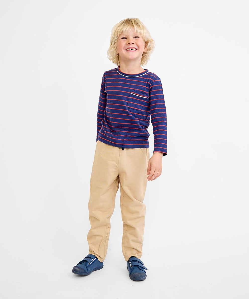 Edward T-Shirt, Navy Fine Stripe|9083