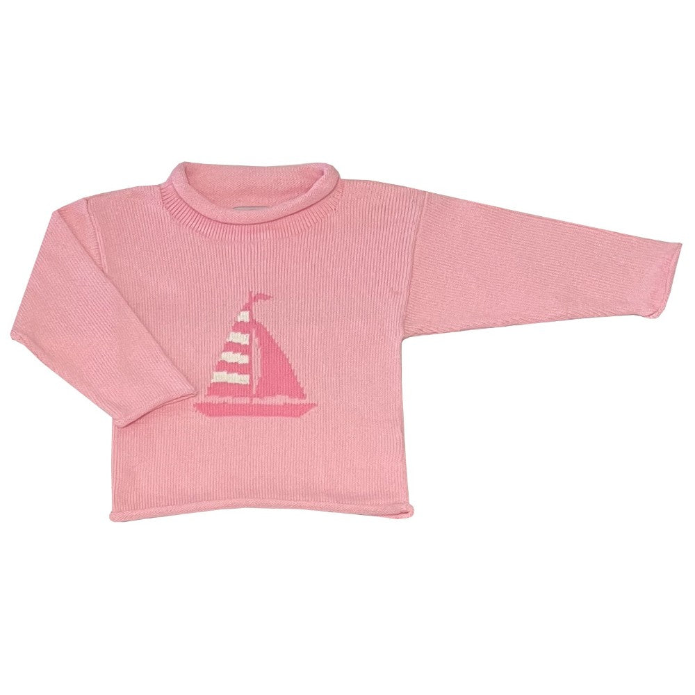 Smooth Sailing Roll Neck Sweater-Peony|12844
