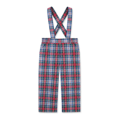 Plaid Pants with Removable Suspenders|12883