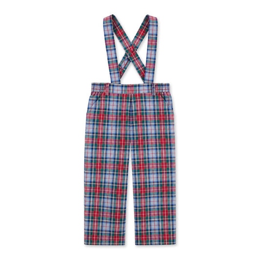 Plaid Pants with Removable Suspenders|12883