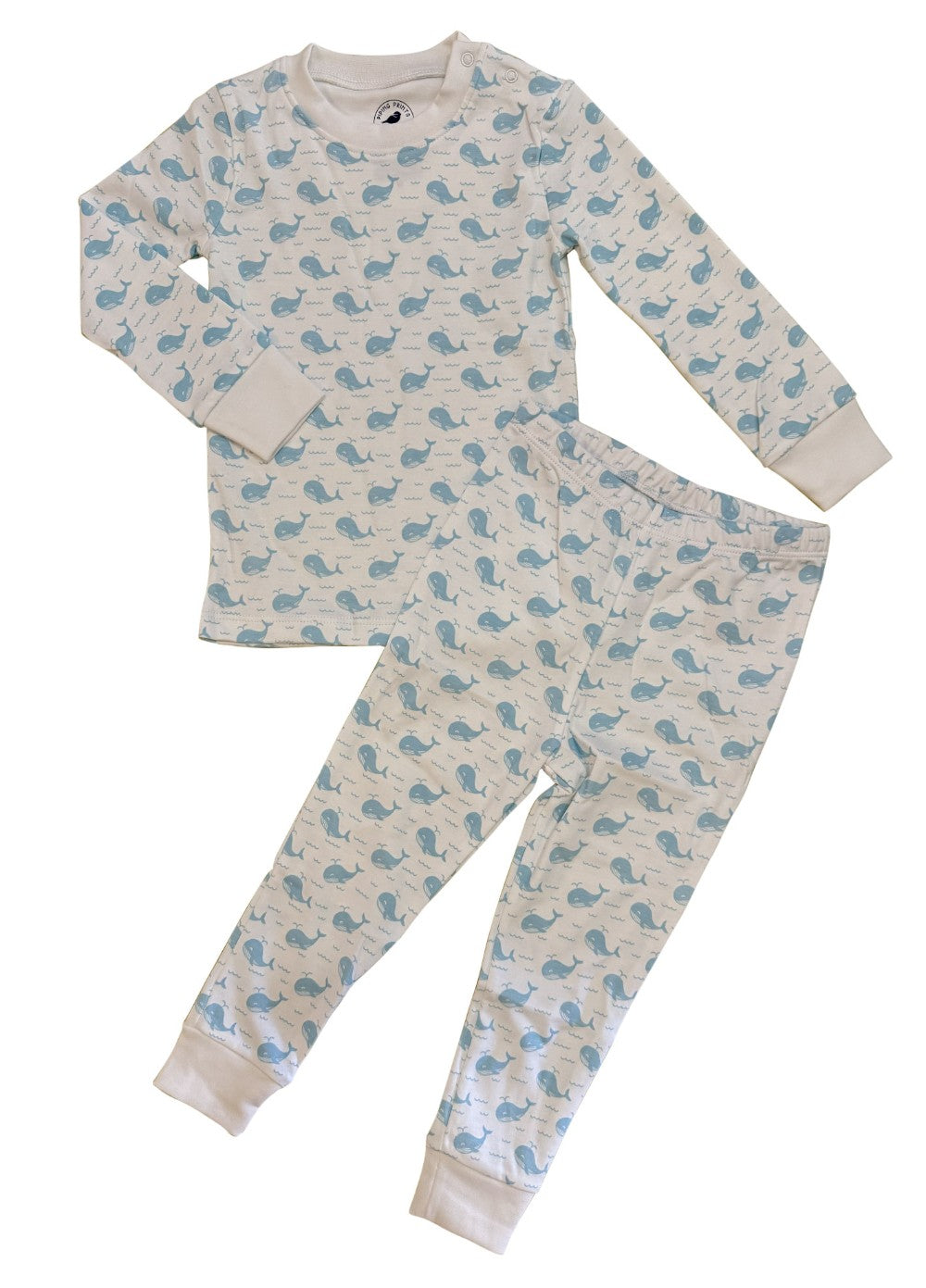 Blue Whales + Waves Pajama Set|10039