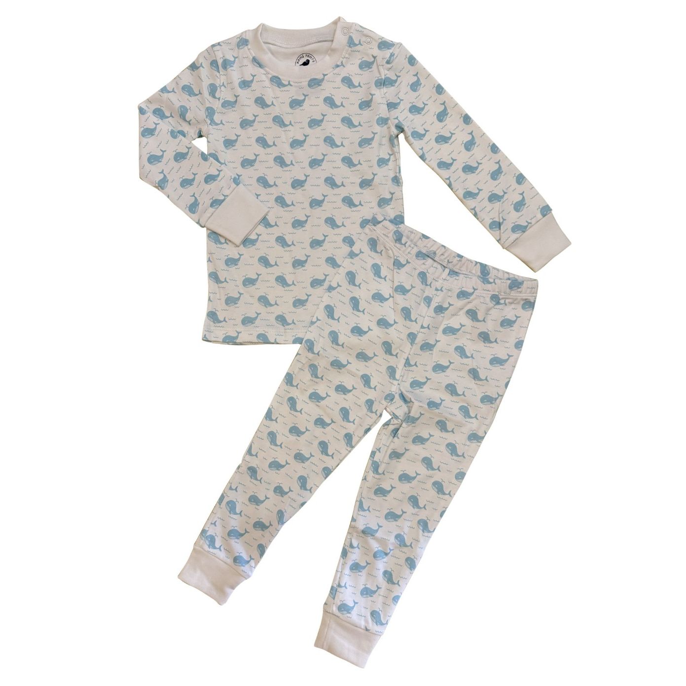 Blue Whales + Waves Pajama Set