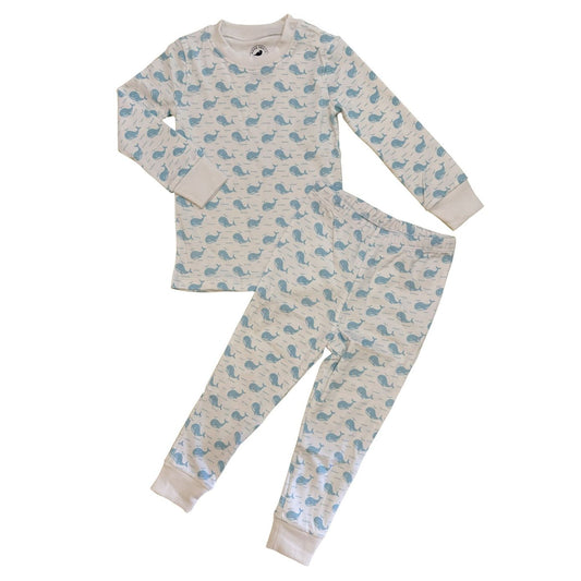 Blue Whales + Waves Pajama Set