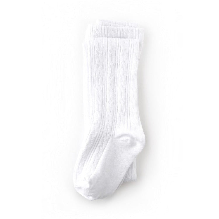 White Cable Knit Tights|12963