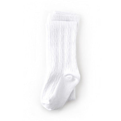 White Cable Knit Tights|12963