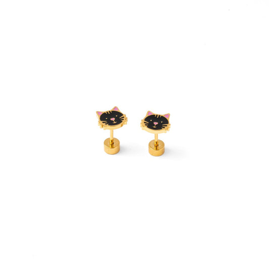 Cat Black Earrings|11073