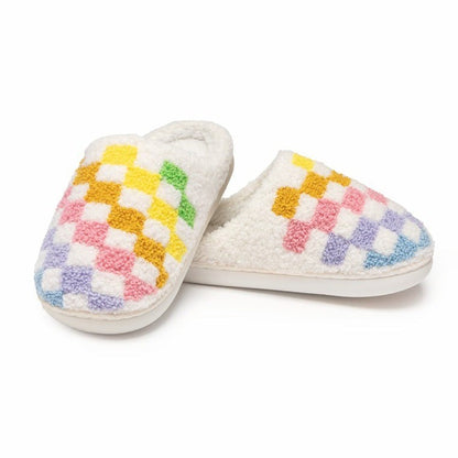Lil Rainbow Checker Slippers|10859