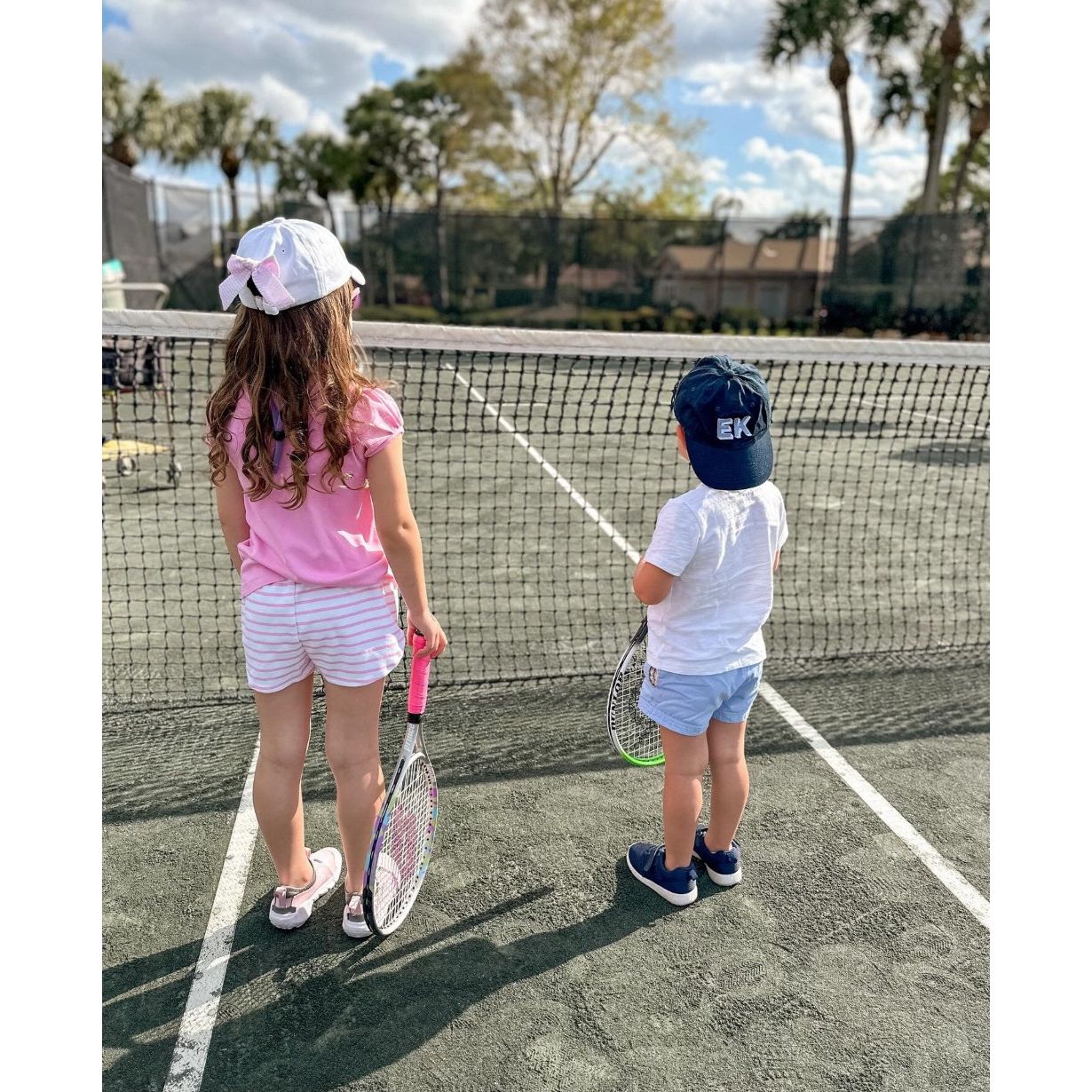 Girls' Tennis Bow Baseball Hat - white|8044