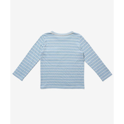 Edward T-Shirt, Dusty Blue Fine Stripes|9473