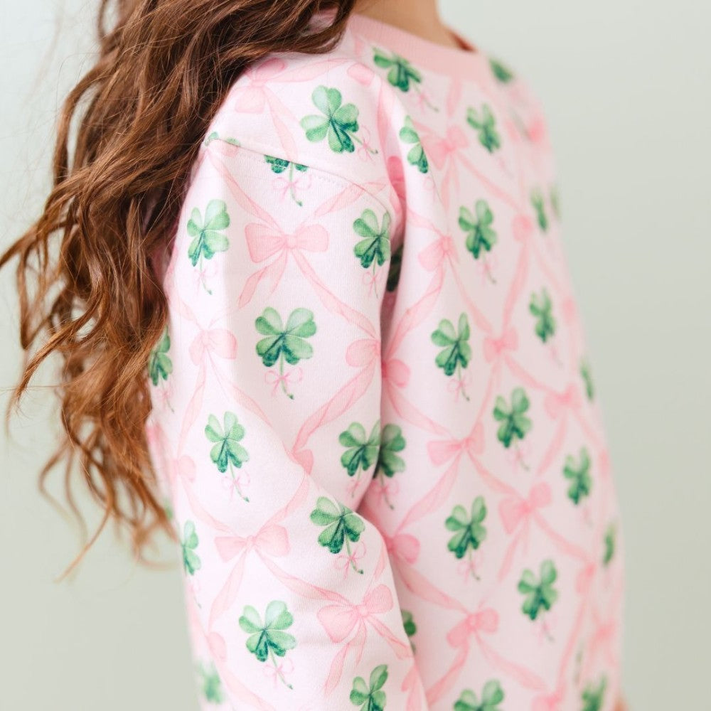 Coquette Clover St. Patrick's Sweatshirt Light Pink|10891