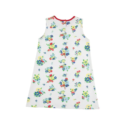Daisy Dress - Biltmore Blooms (Buckhead Blue)/Richmond Red|11333