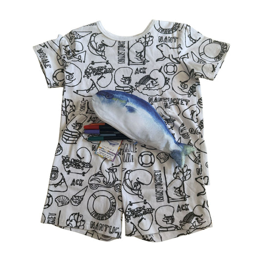 Color Yourself Nantucket Whales Pajama