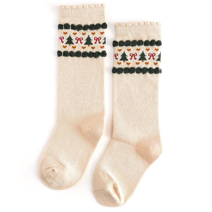 Vanilla Fair Isle Knee Socks|10388