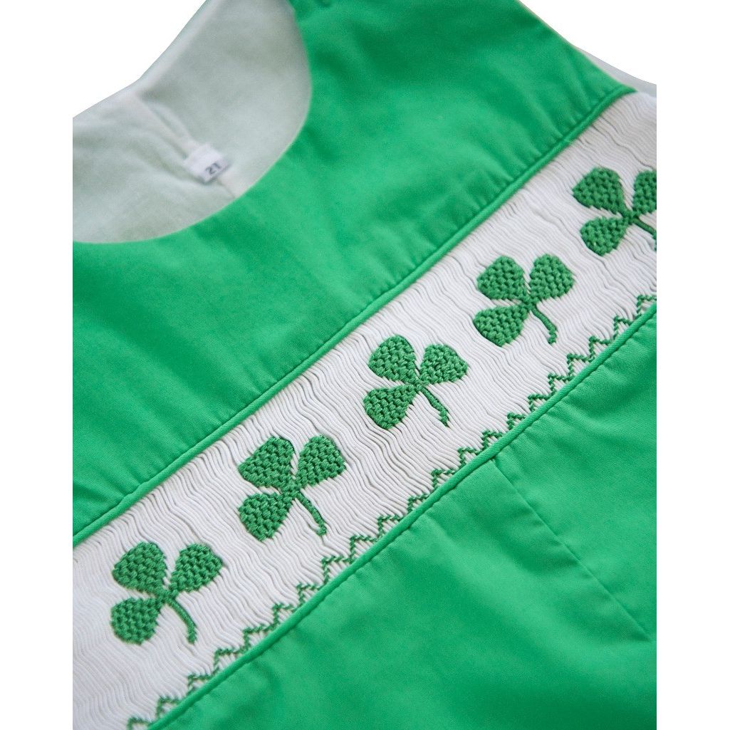 Shamrocks Smocked Green Knit Shortall|10786