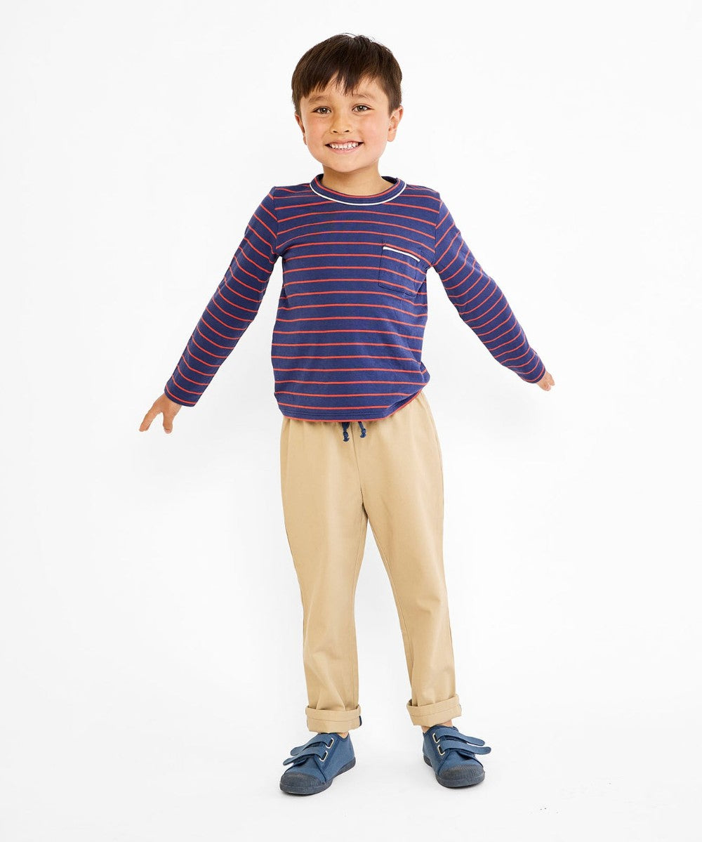 Edward T-Shirt, Navy Fine Stripe|9086