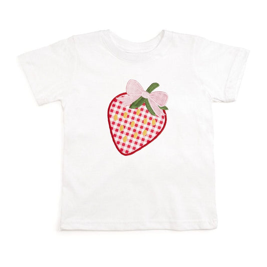 Strawberry Patchwork Short Sleeve T-Shirt - White|12589