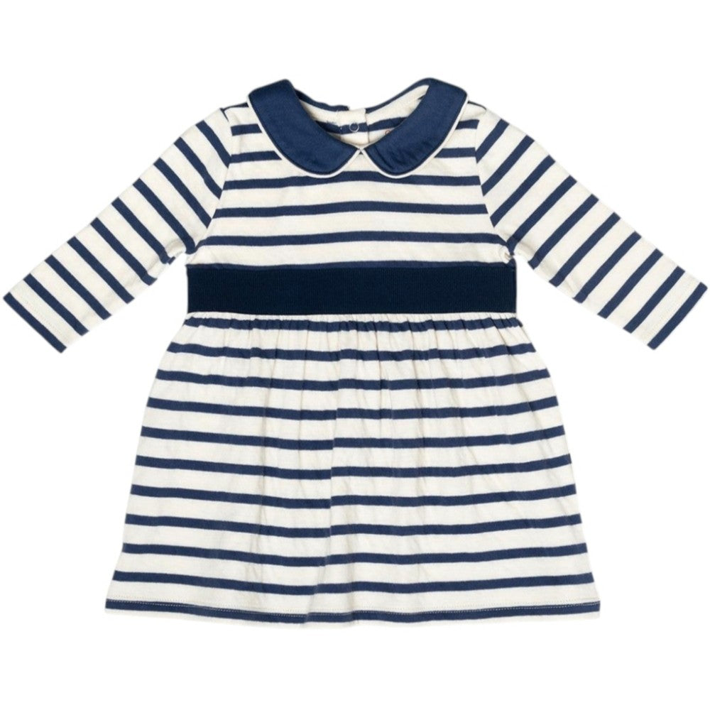 Marie Clare Baby Dress, Navy Stripe|9245