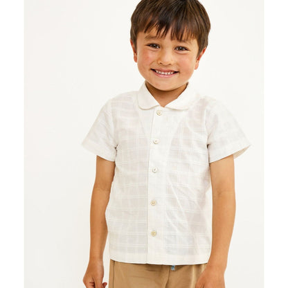 Robinson Shirt, Cream Windowpane|6419