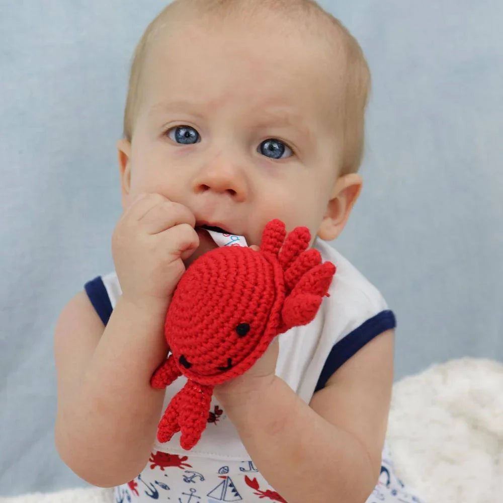 Crochet Crab Rattle- MAGENTA|13314