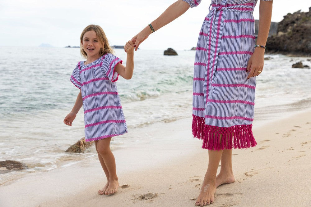 Mini Capucine Coverup- Marine Stripe|11738