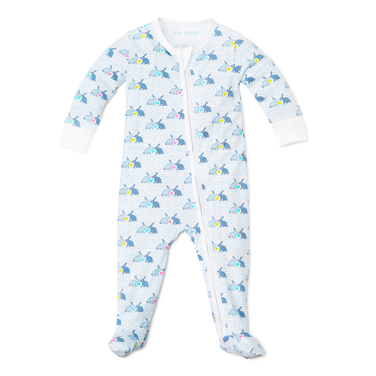 Bunny Love Zip Baby Onesie|6381