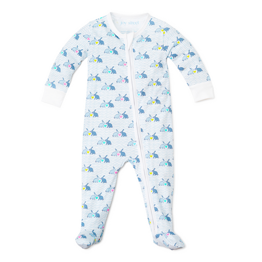 Bunny Love Zip Baby Onesie|6381