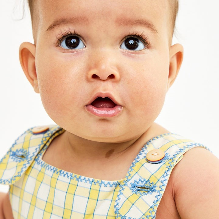 Daisy Baby Dress, Yellow Picnic Check|6690