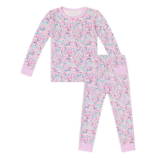 Mermaids Two Piece Kids Pajamas - Pink|7382