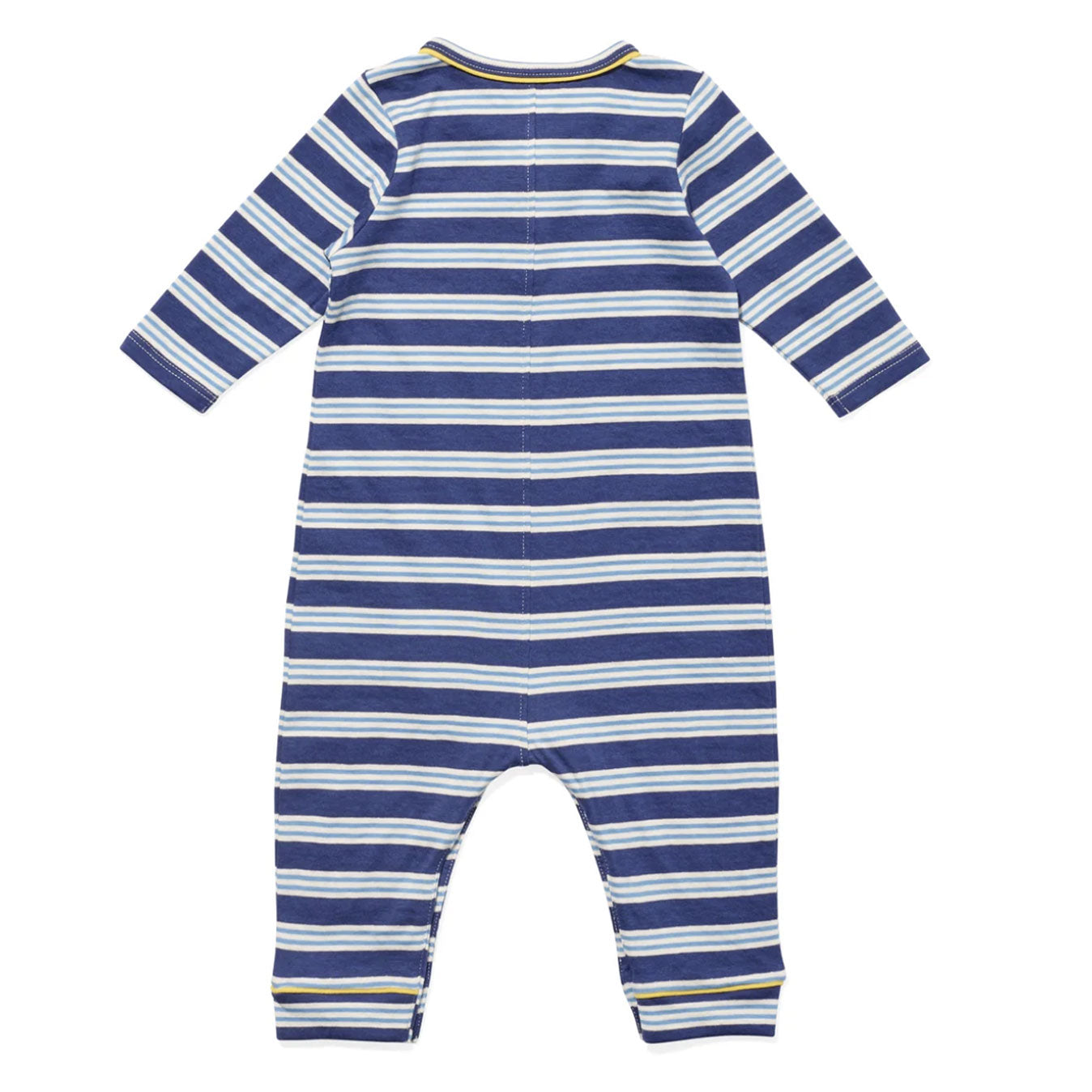 Campbell Romper, Navy Twin Stripe