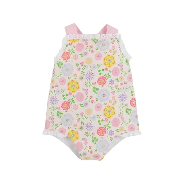 Sisi Sunsuit - Boca Grande Begonia/Hamptons Hot Pink Pique Stripe|11350