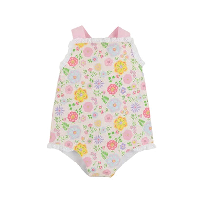 Sisi Sunsuit - Boca Grande Begonia/Hamptons Hot Pink Pique Stripe|11350