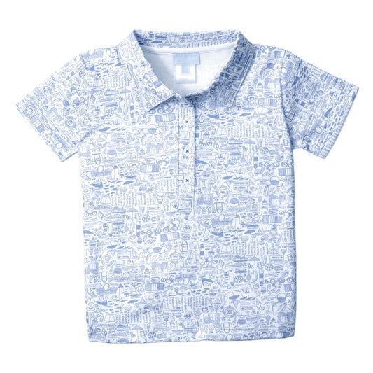 Nantucket Boy's Polo Shirt - Sky Blue|7350