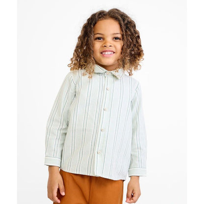 Jeffie Shirt, Sage Chevron Stripe|9210